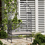 Outsunny Metal Frame Bench W/Arch, 114Lx60Wx206H cm-Grey