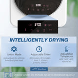 HOMCOM 4kg Vented Tumble Dryer, 800W Compact Freestanding Front Tumble Dryer with Stainless Steel Tub and Customisable Timer, Wall-Mounted Portable Small Clothes Drying Machine, White