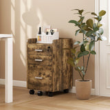 HOMCOM 3 Drawer Filing Cabinet with Lock, Rolling File Cabinet with Edged Top for Letter, A4 Size, Hanging File Folders