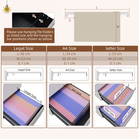 Vinsetto 3-Drawer Filing Cabinet with Lock, Mobile Steel File Cabinet for A4, Legal and Letter Size, Under Desk Drawers with Pre-Assembled Body for Home Office, 37 x 43.5 x 60 cm, White