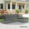 Outsunny 7-Piece Patio Furniture Cushions, Outdoor Loveseat Cushion with Removable Covers for Rattan Furniture, 60x60 cm, Dark Grey