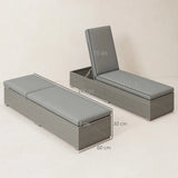 Outsunny Rattan Sun Lounger, Five-Position Reclining Garden Lounger Bed with Cushion, Light Grey