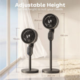 HOMCOM 20 dB Silent Standing Fan for Bedroom, 39in Pedestal Fan with Remote, Oscillating, 8 Speeds, Adjustable Height, Black