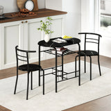 HOMCOM Three-Piece Compact Dining Set - Black