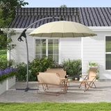 Outsunny 2.7m Cantilever Parasol, with Cross Base - Beige