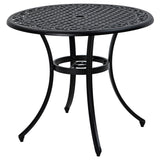 Outsunny Φ90cm Four-Seated Round Aluminium Garden Table, with Parasol Hole