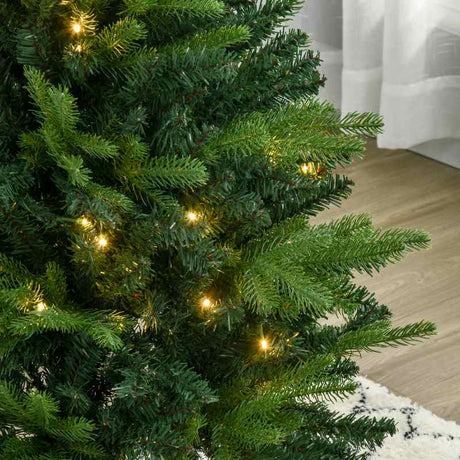 HOMCOM 1.2m 4ft Christmas Tree Entrance Décor 750 Tips Xmas Pre-lit Tree 80 LED with Vase Base