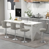 Dutch Velvet Bar Stool with Footrest-Grey