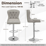 Dutch Velvet Bar Stool with Footrest-Grey
