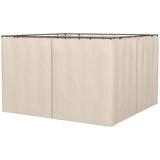 Outsunny Replacement Gazebo Curtains, 4-Panel Gazebo Side Panels Only, for 3 x 3 (M) Gazebos or Pergolas, Hooks/C-Rings Included, Beige