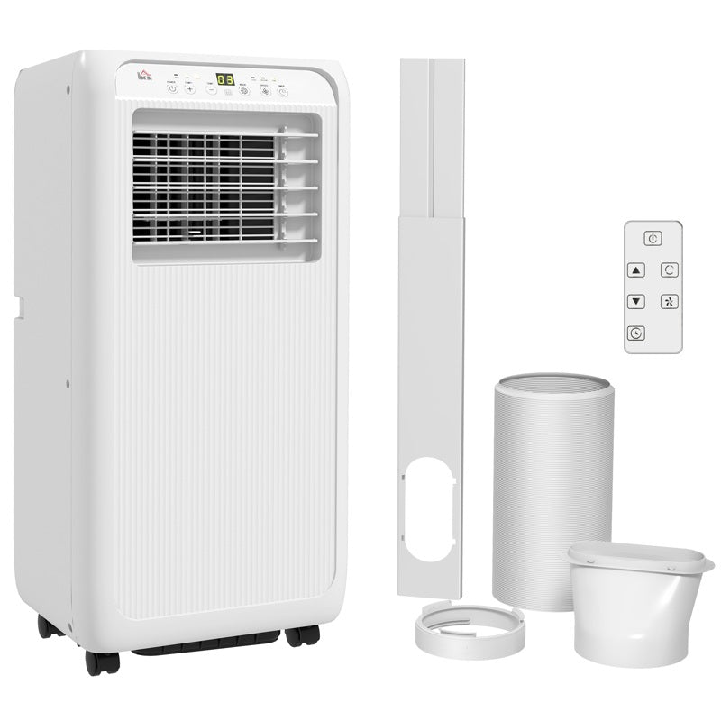 HOMCOM 7,000 BTU Mobile Air Conditioner for Room up to 26m2, with Dehumidifier, 24H Timer, Wheels, Window Mount Kit