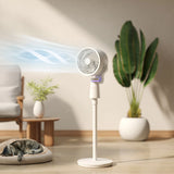 HOMCOM Pedestal Air Circulation Fan with Oscillating, Light Off, White