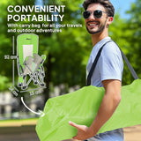 Outsunny Set of 2 Folding Beach Chair, Low Camping Chair with Mesh Back, Carry Bag and Cup Holder for Garden Outdoor Picnic Festival Travel, Green