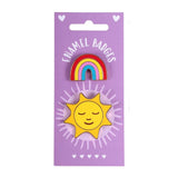 Set of 2 Rainbow and Sun Pin Badges