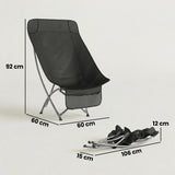 Outsunny Camping Chair for Adults Heavy Duty Folding Camp Chair with Side Pocket and Carry Bag Black