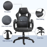 Vinsetto High-Back Office Chair Faux Leather Swivel Computer Desk Chair for Home Office with Wheels Armrests Black