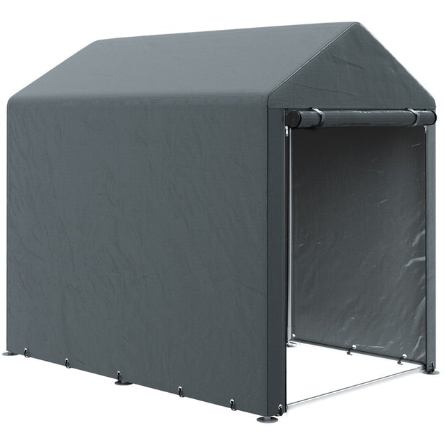 Outsunny 179 x 120cm Temporary Garden Shed, with Accessories - Dark Grey