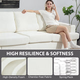 HOMCOM 3 Seater Sofa with USB Ports & Cup Holders - Cream White