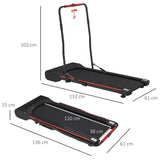 HOMCOM Foldable Walking Machine Treadmill 1-6km/h with LED Display & Remote Control Exercise Fitness for Home Office