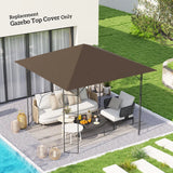 Outsunny 3 x 3(m) Gazebo Canopy Replacement Cover, Garden Gazebo Roof Replacement with Drain Holes, Water-resistant Plastic Coating, 370g/, UPF30+, TOP COVER ONLY, Brown