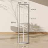HOMCOM RGB LED Floor Lamp with Shelves, 5-Tier Dimmable Standing Lamp with Adjustable Brightness and Remote Control, Modern Corner Display Shelf Unit for Living Room Bedroom Office, Grey