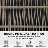 Outsunny 4 Piece Rattan Garden Furniture Set with Loveseat, Armchairs, Wood Table, Wicker Patio Conversation Set, Grey