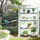 Outsunny Four-Tier Mini Greenhouse - Green/White