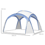 Outsunny 3.5 x 3.5M Camping Gazebo, Outdoor Event Shelter Dome Tent Garden Sun Shelter Patio Spire Arc Pavilion Camp Sun Shade Tent for 6-8 Person, Light Blue