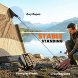 Outsunny Double Layer Instant Pop Up Tent with Rainfly, Portable Camping Shelter with Sewn-in Groundsheet and Carry Bag, Brown