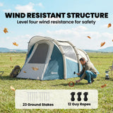 Outsunny Inflatable Camping Tent w/ Air Pump, Easy Setup 2-3 Person Blow Up Tent, Green
