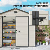 Outsunny 7.9ft x 6.2ft Aluminium Frame and Plastic Wall Shed, with Foundation - Cream White