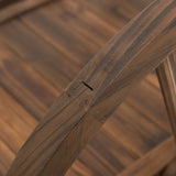 Outsunny Wooden Garden Bridge Lawn Dcor Stained Finish Arc Outdoor Pond WalkwayYard Decoration Half Wheeled Railings 100L x 50W x 37Hcm