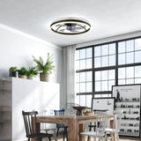 HOMCOM Ceiling Fan with Light and Remote, LED Mount Ceiling Fan with 3 Colour Temperatures, 6 Speed, 50 cm, Black