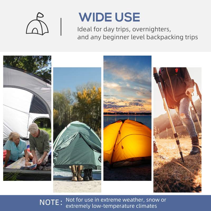 Outsunny Dome Tent for 6-8 Person, Camping Tent with 4 Zipped Mesh Doors, Removable Oxford Cloth, Lamp Hook, Portable Carry Bag, White and Blue