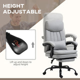 Vinsetto Office Chair, Ergonomic Desk Chair with 6-Point Vibration Massage and Lumbar Heating, Computer Chair with Lumbar Support Pillow, 155° Reclining Back and Footrest, Grey