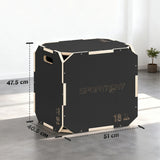 SPORTNOW Non-Slip Plyo Box, Corner-free Wooden Jump Box, 40.5 x 51 x 47.5 cm