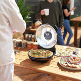 HOMCOM 1200W Pizza Oven, 12 Inch Electric Pizza Maker with Viewing Window, Dual Knob Temp & Timer Control, Overheat Protection, Black