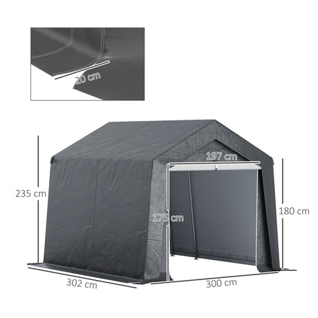 Outsunny 3.6 x 2.1m Portable Outdoor Shed, with Window - Dark Grey