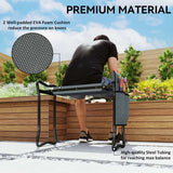 Outsunny 2 in 1 Garden Kneeler Seat, Kneeling Pad Support Bench, Foldable Knee Protector with Tool Bag, Grey