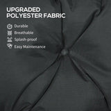 Outsunny 3 Seater Bench Pad, Garden Chair Cushion with Back and Ties for Indoor and Outdoor Use, 98 x 150 cm, Black