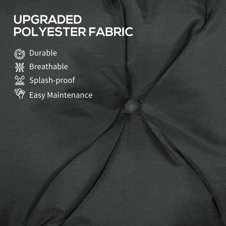 Outsunny 3 Seater Bench Pad, Garden Chair Cushion with Back and Ties for Indoor and Outdoor Use, 98 x 150 cm, Black