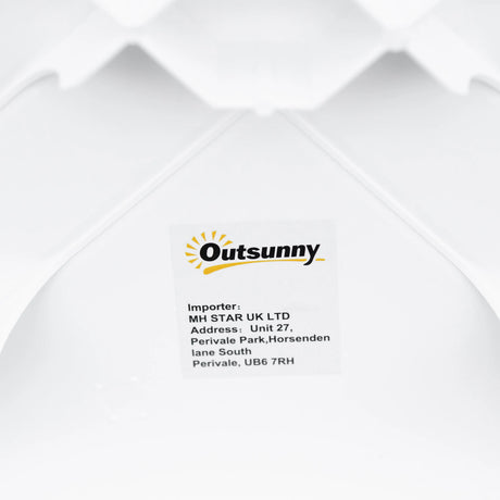 Outsunny Garden Side Table Plastic Outdoor Square Coffee End Table for Drink Snack, White