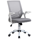 Vinsetto Mesh Office Chair with Flip-up Armrest, Swivel Computer Chair with Lumbar Support, Adjustable Height, Tilt Function for Home/Office, Grey