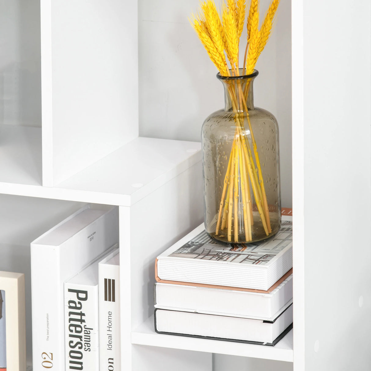 HOMCOM 8-Cube Bookcase, Tall Display Shelf, Standing Storage Rack for Study Room, Living Room, 70 x 24 x 178cm, White