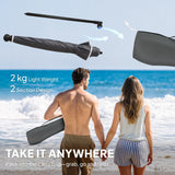 Outsunny 1.8 m Beach Umbrella Parasol with Sand Anchor, Portable 30 Tilting Patio Sun Shade with Adjustable Height, Dark Grey