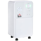 HOMCOM 12L/Day Dehumidifier for Home, Laundry Room, Bedroom, Basement, Electric Moisture Air De-Humidifier with 4 Modes, Continuous Drainage, 24H Timer, Digital Humidity Display