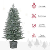 HOMCOM 5ft Tall Artificial Christmas Tree with Realistic Branches, Pot Stand and 1140 Tips, Xmas Decoration, Green