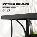 Outsunny Garden Dining Set for 4 with Umbrella Hole, Stackable Chairs and Rectangular Glass-Top Outdoor Table, Light Grey