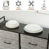 Fabric Drawer Dresser with Clothes Rack