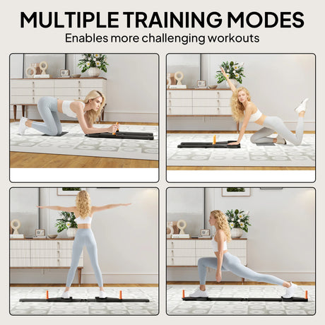 SPORTNOW Push Up Board Set of 2, Portable Press Up Board with Dual Glide Rails, Knee Pad, Pushup Stand Pilates Reformer Machine for Home Gym, Multifunctional Workout Equipment for Men & Women